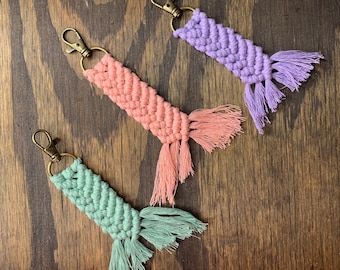 Macrame Mermaid Tail Keychain