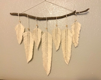 Large Macrame feather/leaf Wall Hanging