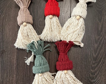 Macrame Gnome Ornaments