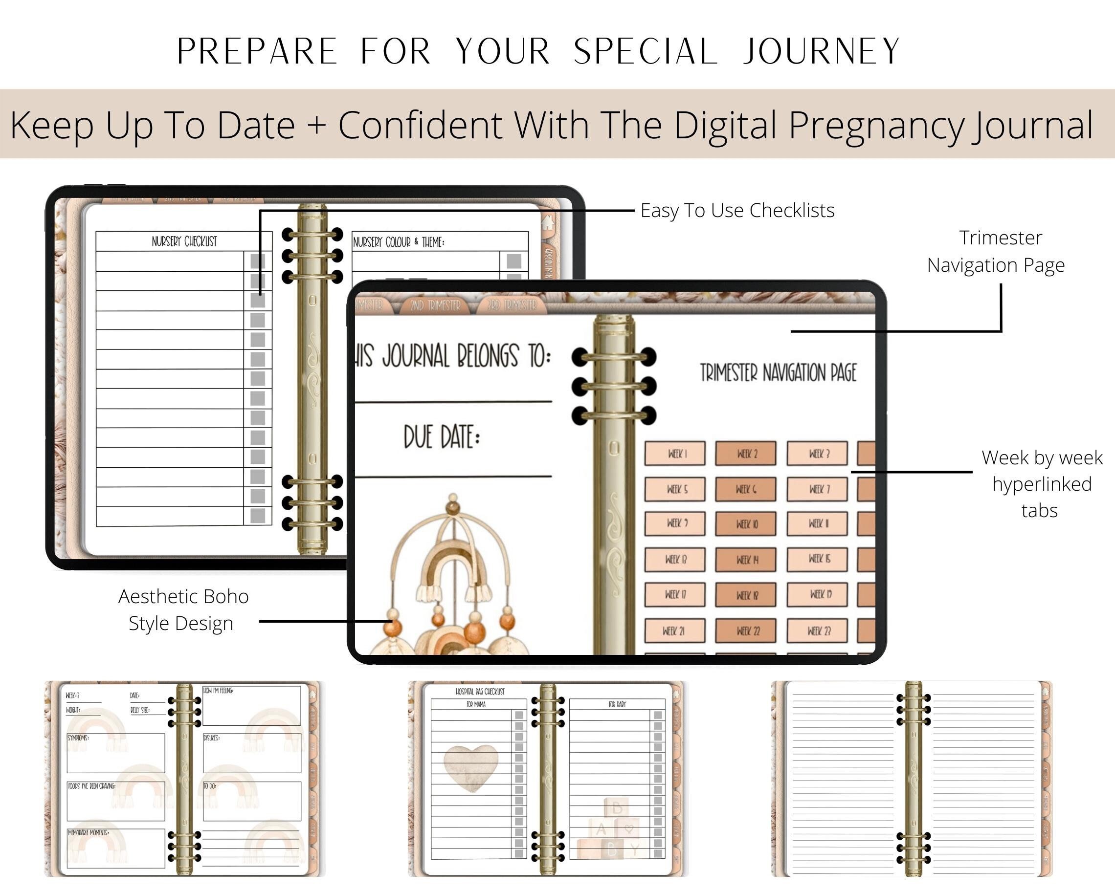 Digital Pregnancy Journal | Digital Planner iPad | Pregnancy Journal | Pregnancy Planner ...
