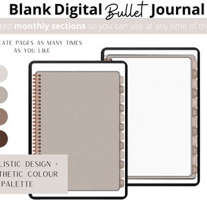 Blank Digital Bullet Journal | Bujo | Bullet Journal | Planner | Journal | Bujo Stickers | Digital Planner | iPad Planner | Undated Planner