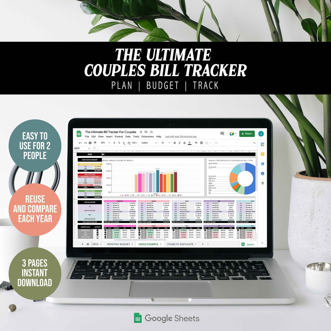 The Ultimate Couples Bill Tracker Etsy