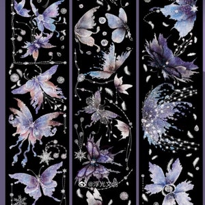 Mystical Butterfly Iridescent Emboss Clear PET Tape / Washi Tape 6.5x100cm