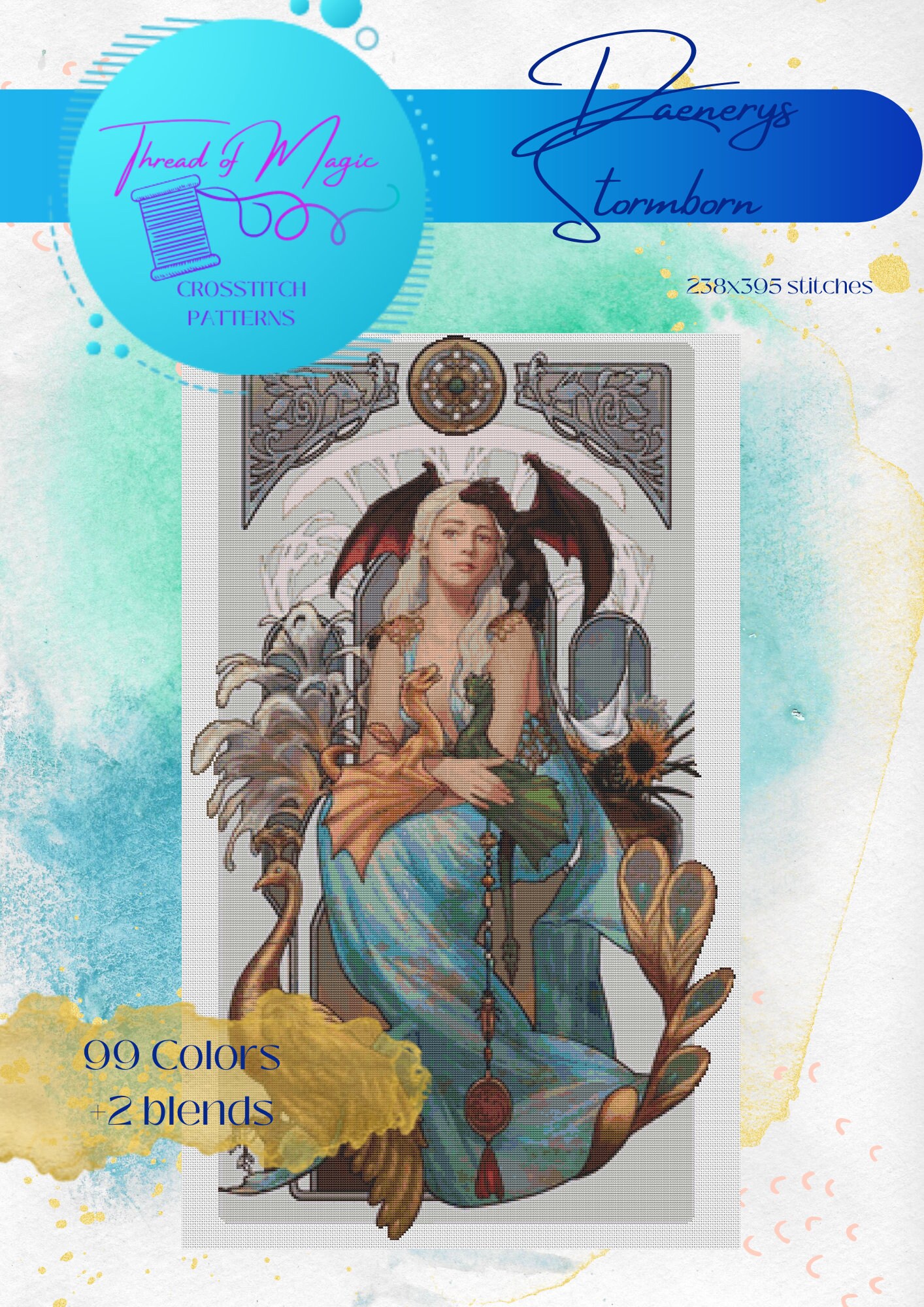 Daenerys Stormborn Supersize Cross Stitch Pattern PDF File Etsy