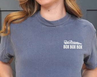 Box Box Box Camiseta de Fórmula 1, camiseta Box Box Box, camiseta Pit Stop Formula 1, F1 Merch, camiseta de carreras F1, regalo F1, camisetas F1, regalos de Fórmula 1