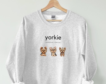 Sudadera de cuello redondo Yorkie, sudadera de mamá Yorkshire Terrier, suéter Yorkie, regalo del dueño del perro, suéter amante de los animales, regalo del amante del perro