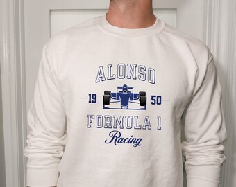Sudadera de cuello redondo de Fórmula 1 de Alonso, Sudadera de Fernando Alonso, Suéter de carreras de F1, Regalo de F1, Sudaderas de Fórmula 1, Regalo de Fórmula Uno