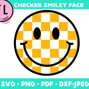 Retro Kariertes Lächeln Gesicht Png, Gelbes Preppy Smile Gesicht, glückliches Gesicht Vintage Boho Lächeln png Sublimation Shirt