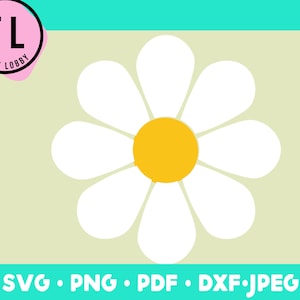 Daisy Flower Svg, Daisy Png File, Retro Daisy SVG,