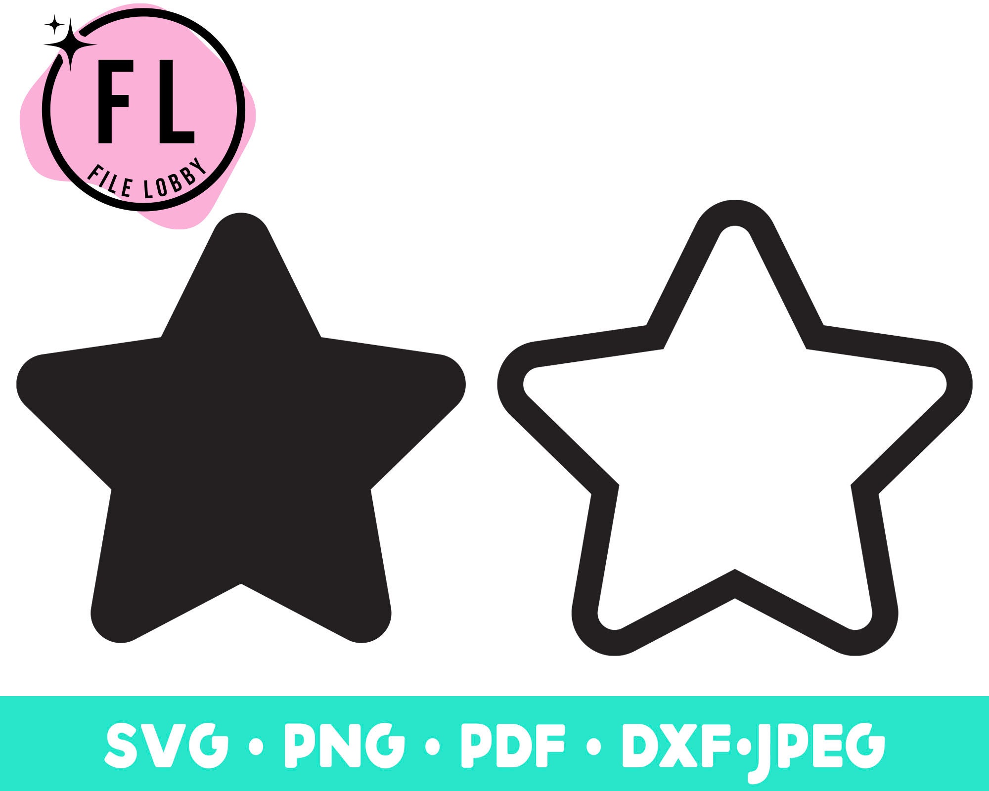 Svg Star Rounded Tips Rounded Star Svg Cricut Cut File, Star Png, Stars Bundle Svg - Etsy