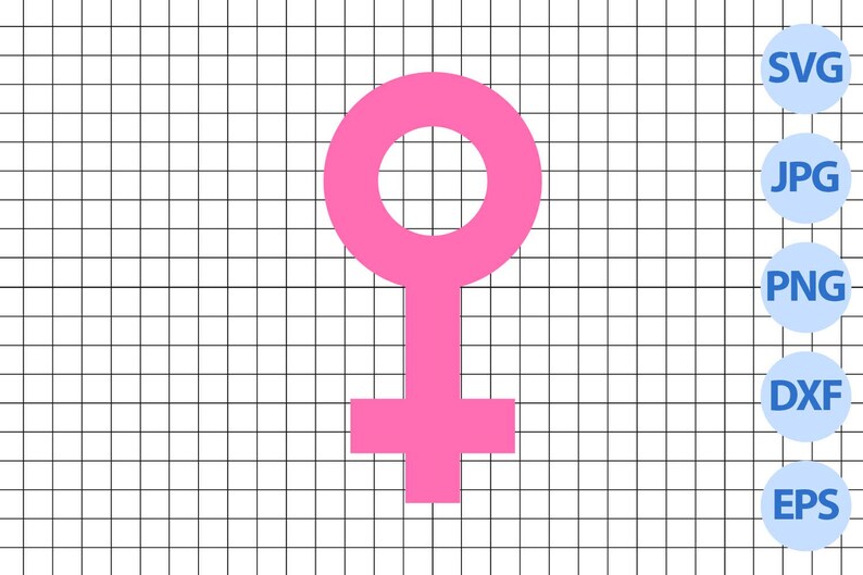 Pink Color Female. Sign Female Sign SVG, Pink Gender Symbol PNG - Etsy