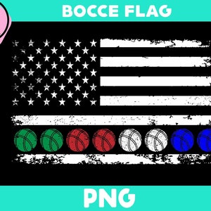 Bocce Ball Flag PNG, Bocce American Flag, Bocce lover