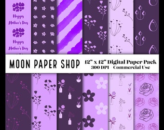 Mother's Day Purple Digital Paper