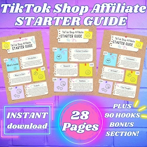 Ultimate TikTok Shop Affiliate Guide| Tik Tok eBook| Newbie Tutorial | Instant Download | Learn to Make Income Online | Printable Products