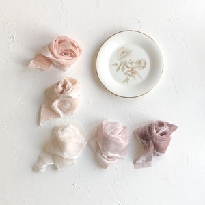 Silk Velvet Ribbon ~ Wedding Photography Flatlay Styling Props Antique Baroque Cream Taupe Pink Beige White Pearl Light Grey Pastel Colours