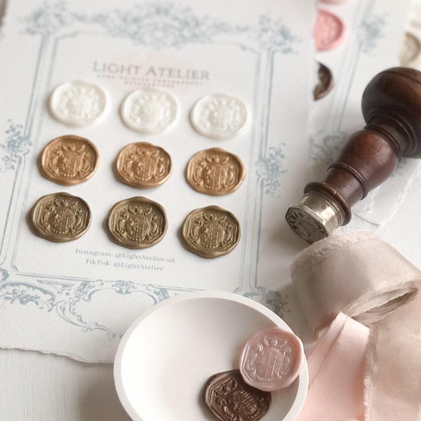 Antique French Wax Seal Sets: Gold, White Pearl, Pink, Brown ~ Wedding Photography, Invitation, Stationery, Envelopes Baroque Styling Props