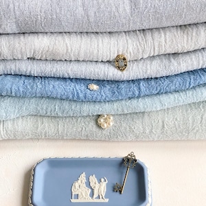 Musselina estilizada PALETA AZUL ~ Fotografia de casamento de belas artes Flatlay Styling Props 100% algodão Organza transparente tecido de malha amassada