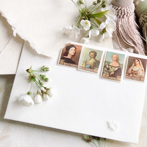 Conjunto de carimbos de belas artes x 4 ~ Pinturas de Rafael Itália ~ Fotografia de casamento Adereços de estilo flat lay Barroco vintage antigo por Light Atelier