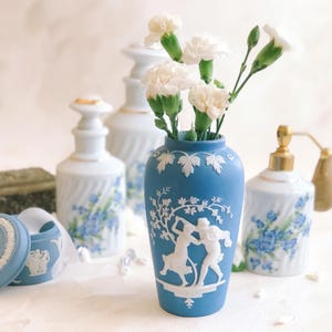 インテリア小物 WEDGEWOOD ジャスパー ウェアー ペールブルー 花瓶 2セット