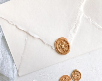 9 Oval Wax Seals LOVE CHERUB set ~ Gold Decorate your Wedding Album, Flatlay Photography Styling Props Invitation Stationery Envelopes Angel