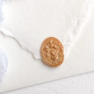 Wax Seals LOVE ANGELS Oval Antique Gold Decorate your Wedding Album, Flatlay Props Photography Invitation Stationery Envelopes Cherubs Cupid