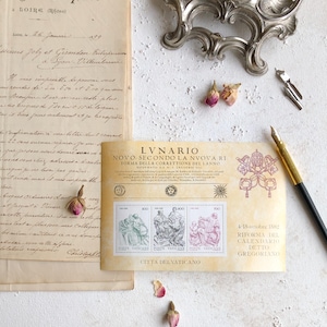 Juego de sellos extragrandes Vaticano ~ Fotografía de bodas de bellas artes Accesorios de diseño plano Antiguo Vintage Barroco Cristiano Victoriano