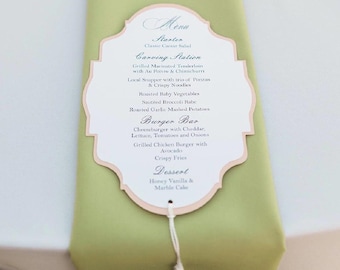Wedding MENU, Vintage Style Antique Gold Frame, Bridal Shower, Birthday Party, Anniversary, Coquette, Corporate Events Custom Orders Welcome