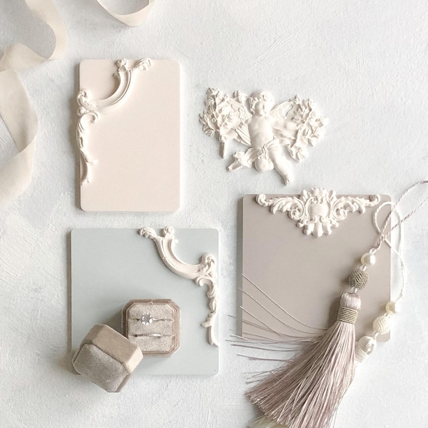 Baroque Style 3D Tile: Wedding Photography flatlay Styling props, Product display, Wedding Stationery Pastel Pink Blue White Light Atelier