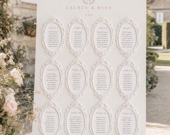 Ornate PICTURE FRAME for Wedding Seating Chart etc 35+ Colours Fine Art Wedding Flatlay props White Gold Black Oval Vintage Baroque Coquette
