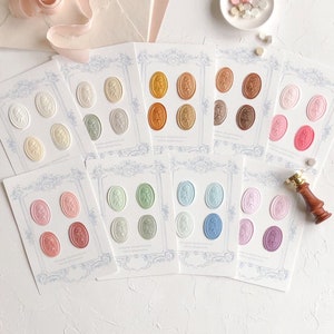 WAX SEAL Kleurstalen: wit, pastelroze, goud, lichtblauw, groen paars parelgrijs ~ bruiloft uitnodiging briefpapier enveloppen fotorekwisieten