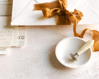 Small Trinket Dish ~ Wedding Photography Flat Lay Styling / White Clay Hand made Mini Plate for Stamps, Rings, Pin, Wax Seals etc