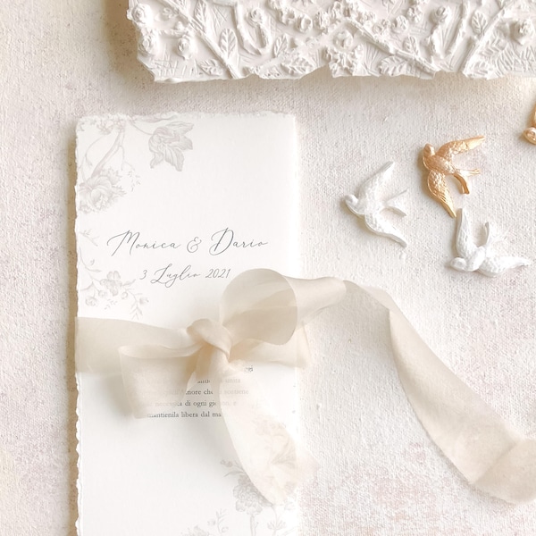 Two Swallows Set ~ 3D Embellishment Wedding Flatlay Photography Styling / Calligraphy Letter, Handmade paper, Invitation, Envelope Decor