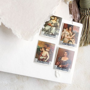 Conjunto de carimbos de belas artes x 4 ~ Pinturas de Tiziano Itália ~ Fotografia de casamento Adereços de estilo flat lay Barroco vintage antigo por Light Atelier