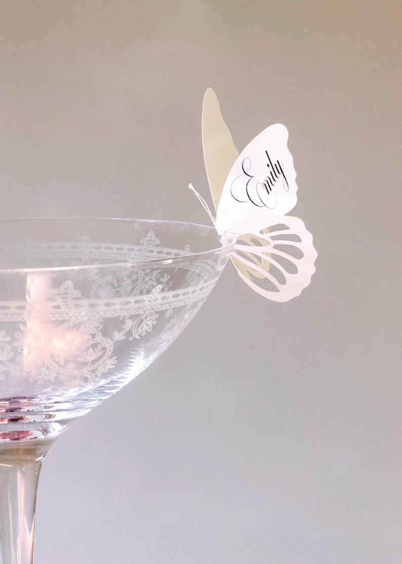 Butterfly place cards for wedding, Bridal shower, baby shower, Birthday, Garden party, Graduation party, corporate events