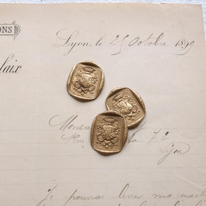 Cachets de cire antiques Français ~ Accessoires de mariage à plat, faire-parts, enveloppes pour menu, autocollants, coquette baroque, décoration de papeterie