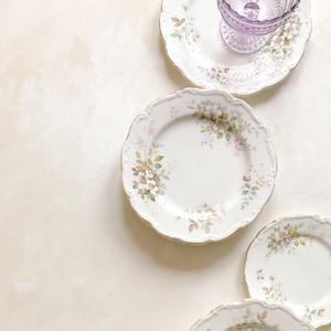 Embossed Salad Plate 8”/20.5 cm Wedding Cake Dessert Food Photography Flat Lay Styling Props Vintage flowers Fairycore Cottagecore Home