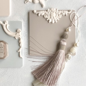 Linda borla ~ Fotografia de casamento plana estilo antigo carta antiga envelope de convite de papel feito à mão decoração vitoriana vintage