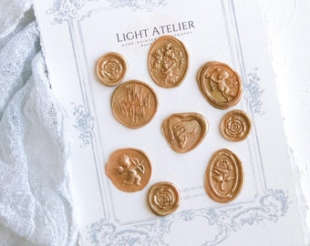 9 Oval Wax Seals Set LOVE STORY Decorate your Wedding Album Flatlay Photo Styling Props Invitation Stationery Envelopes Angels Cherub Rose