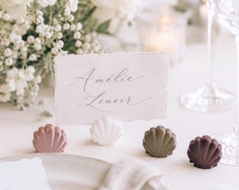 Wedding Place Card Holder 35+ COLOURS Table Number Holder, Keepsake Gift Antique Gold Seashell Pink White Burgundy Olive Green Vintage style