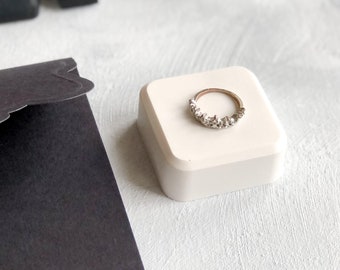 Small Square Block for Wedding Flat Lay Photography Styling / Product display stand / Wedding Ring Box riser, Plain White colour
