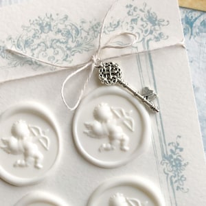 Cupido WAX SEALS Cherub Angel + zelfklevende stickers / Flatlay bruiloft plat fotografie styling rekwisieten barok Victoriaans Frans wit