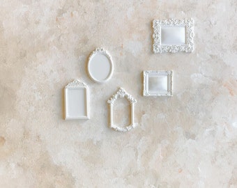 Baroque Picture Frames ~ Wedding Photography Flatlay styling props Dolls House miniature mini Vintage Victorian Shabby Chic ~ White, Gold