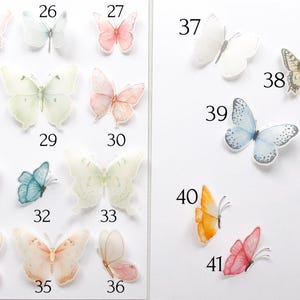 Butterfly Scrolls Wedding PLACE CARDS, Deckle edge torn Vintage calligraphy name placements Birthday Garden Party Bridal Baby Shower image 14