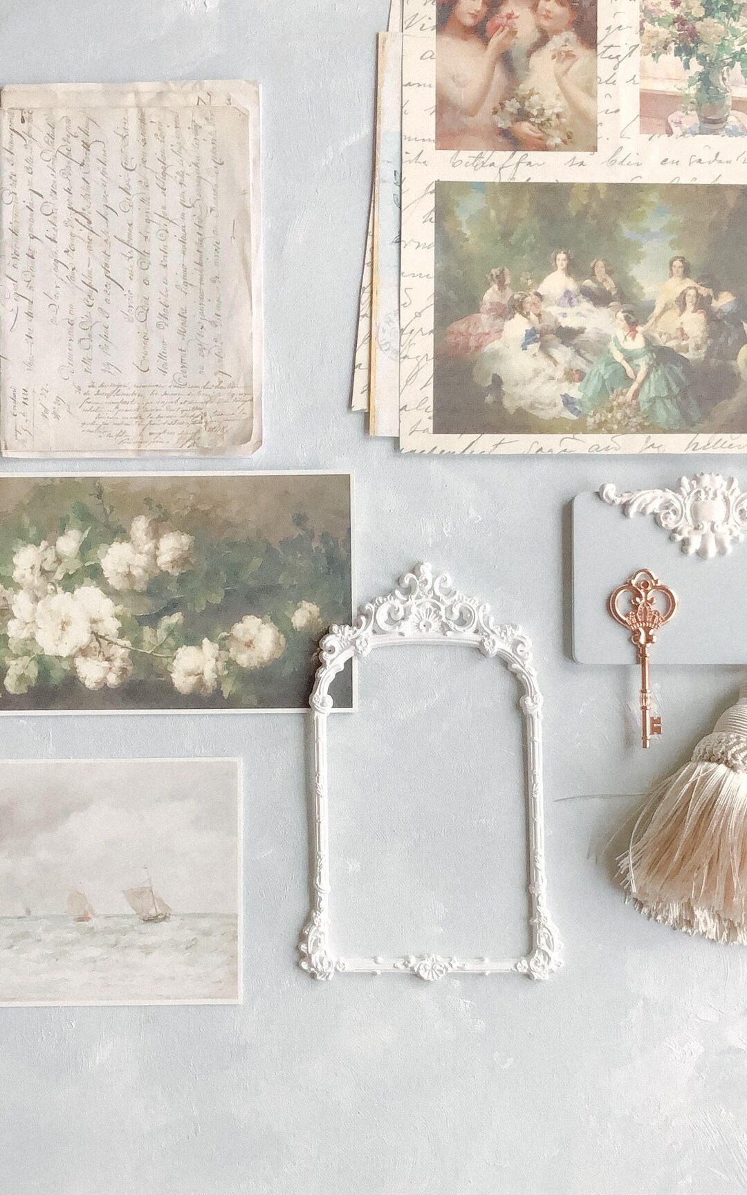 Baroque Picture Frame Fine Art Wedding Photography Flatlay Styling