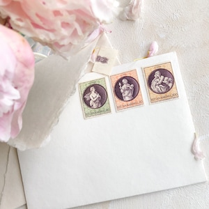 3 SELLOS Vintage SET: Raffaello Roma 1969 Italia ~ Fotografía de bodas de bellas artes Accesorios de estilo Flatlay Barroco antiguo