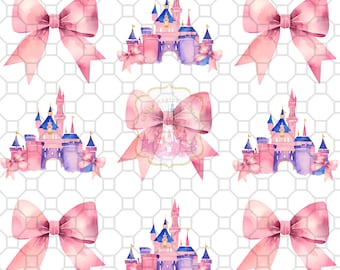 File digitale - Fiocco - Castello - Disneyland - maglietta - sublimazione - PNG - DTF