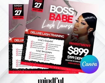 Lash Class Flyer, Lash Canva Flyer, Lash Flyer, Makeup Class Flyer, Lash tech flyer