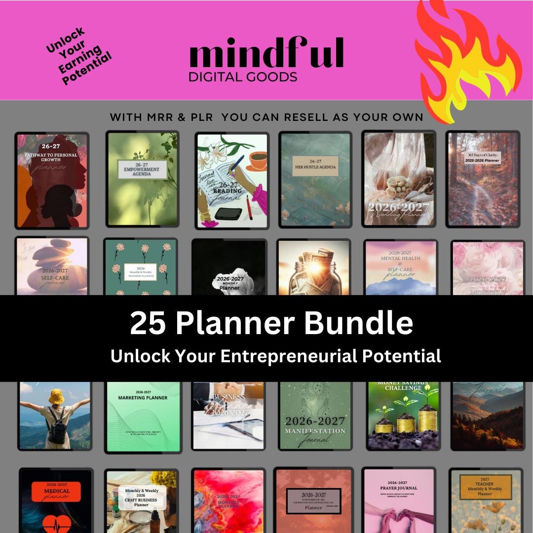 2026-2027 Digital Planner Template MRR and PLR Bundle - Etsy