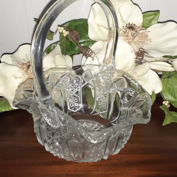 Le Smith Glass Basket Etsy
