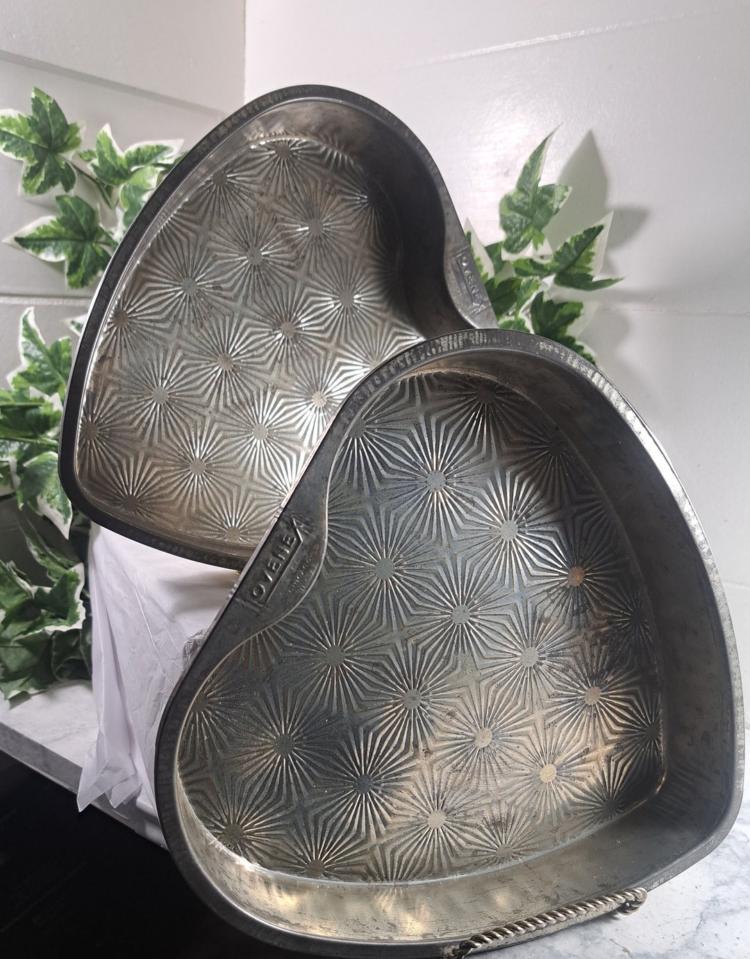 Vintage OVENEX EKCO Starburst Cake Pans Heart Shaped Set of Etsy